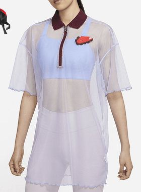 Nike/耐克正品2025女士日常翻领套头透气网纱连衣裙DD4526-580