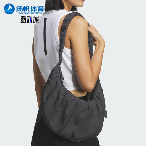 Adidas/阿迪达斯正品2026年春季女士经典运动收纳便携挎包JZ2143