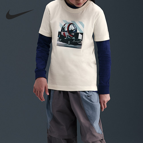 Nike/耐克正品Total 90大童圆领印花透气经典运动短袖HV5205-133