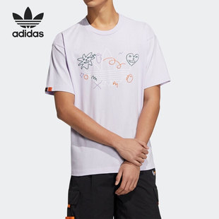 男女运动短袖 Adidas 三叶草新款 夏季 HR6460 阿迪达斯正品