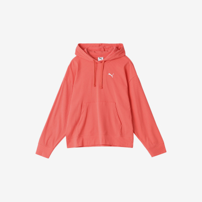 Puma/彪马正品女珊瑚粉连帽口袋保暖简约经典宽松卫衣690216-24