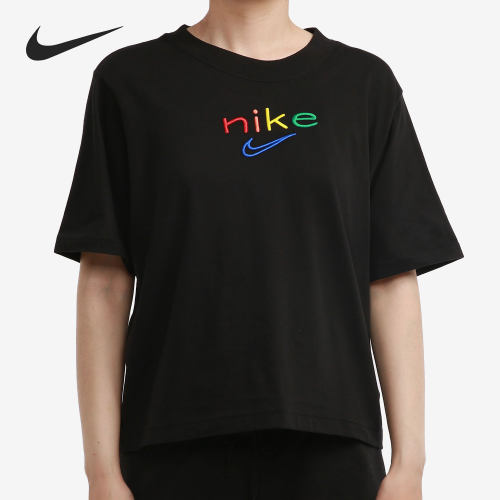 nike刺绣运动t恤正品2021年新款