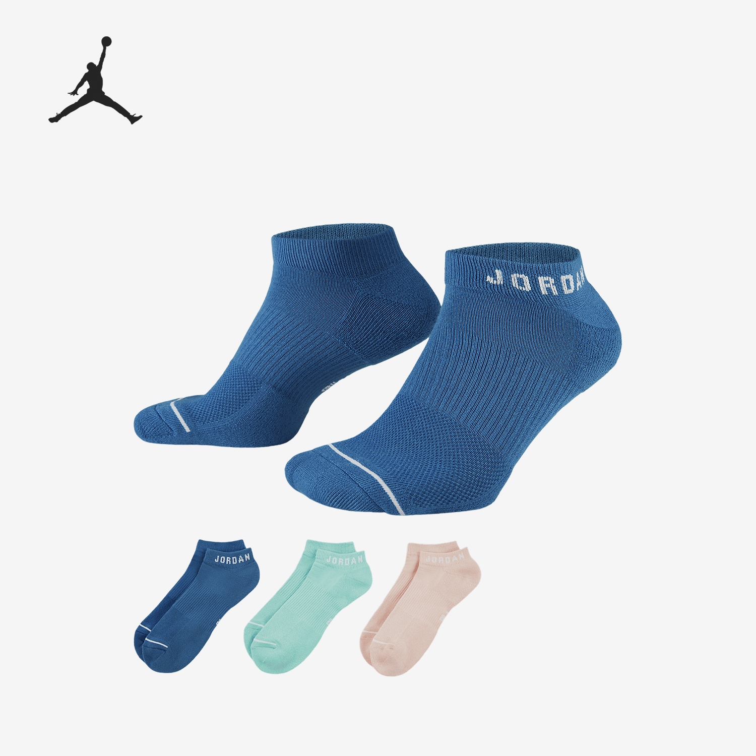Nike/耐克正品JORDAN男女时尚透气运动船袜三双装DX9656-915