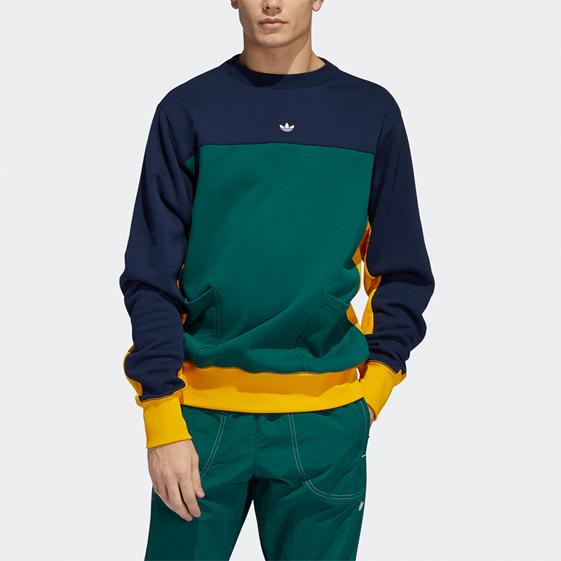 阿迪达斯正品男士款拼接休闲卫衣