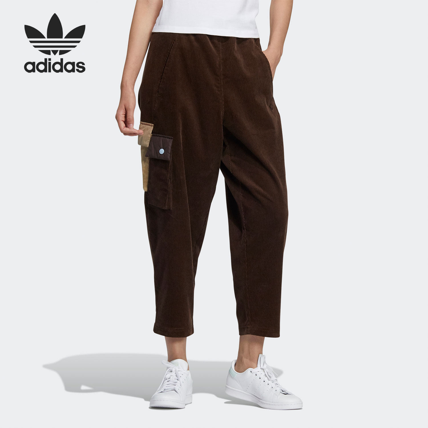 Adidas/阿迪达斯正品三叶草休闲女子时尚潮流工装长裤 HK0487,运动服/休闲服装,运动长裤,淘宝优惠券,粉丝福利购,淘宝优惠卷