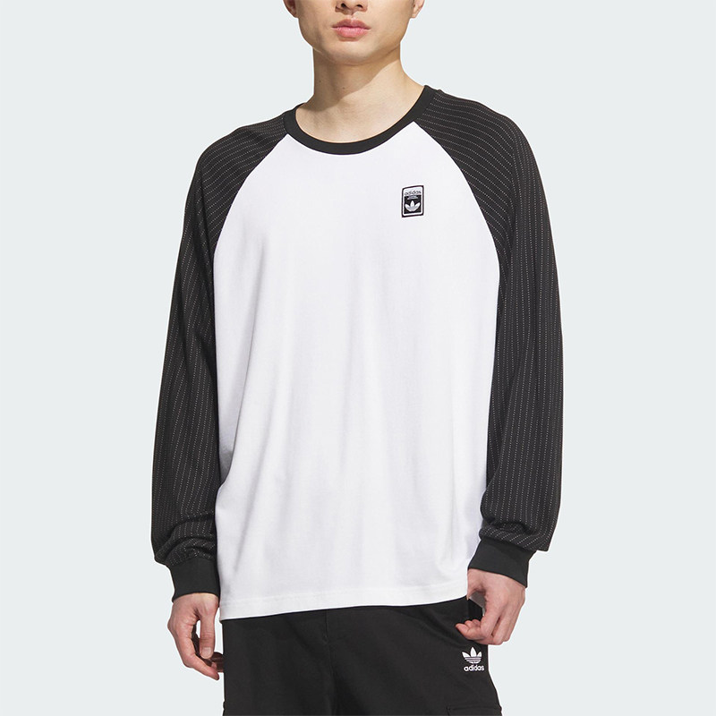 Adidas/阿迪达斯正品WABASH TEE 3男士运动印花拼接长袖KD1854