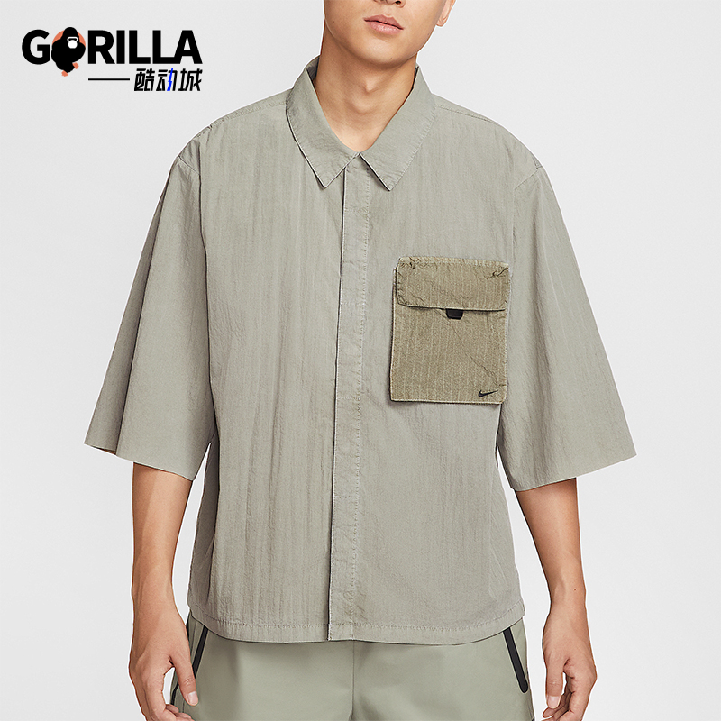 Nike/耐克正品2025夏季款男士口袋宽松经典翻领短袖HJ2955-320