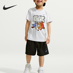 Nike/耐克正品Red Panda 婴童凉感经典短袖T恤短裤套装IZ8347-010