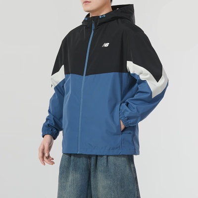New Balance/NB正品秋季新款男士拼接连帽休闲外套NAE12121-DBL