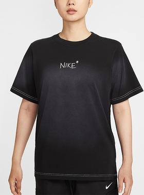 Nike/耐克正品Sportswear女士字母印花宽松经典短袖T恤II0451-010