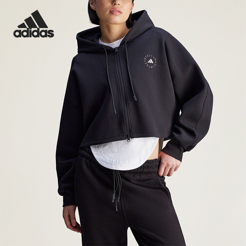 Adidas/阿迪达斯正品SMC新款女黑色宽松经典亲肤夹克外套JD8107