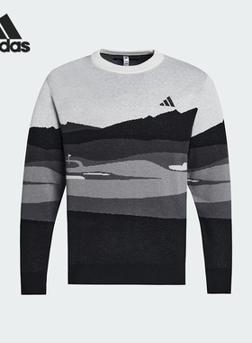 Adidas/阿迪达斯正品2025冬季款男士日常高尔夫针织套头衫JM2933