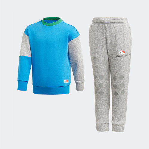 Adidas/阿迪达斯正品2025小童潮流时尚宽松圆领运动套装GN6828