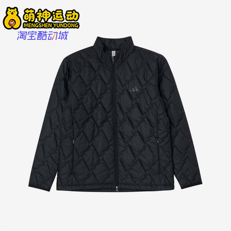 Adidas/阿迪达斯正品立领长袖棉服新款男黑色保暖棉服KD7995