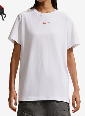 Nike/耐克正品Sportswear新款女白橙色柔软经典短袖T恤IR7561-100
