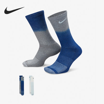 Nike/耐克官方正品冬季新款男女时尚透气运动中筒袜两双装FQ1355