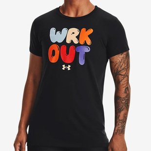 T恤1372681 女子字母印花宽松透气休闲运动短袖 UA安德玛正品 秋冬季