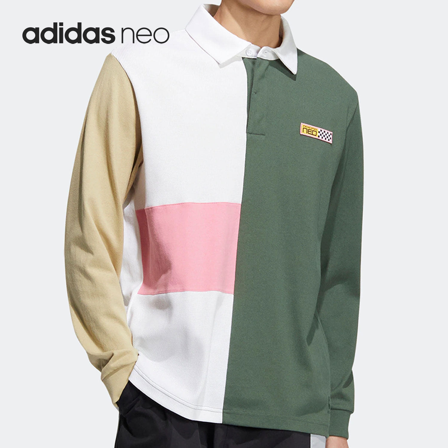 Adidas/阿迪达斯官方正品NEO秋季男女运动休闲长袖Polo衫HN4728,运动服/休闲服装,运动POLO衫,淘宝优惠券,粉丝福利购,淘宝优惠卷