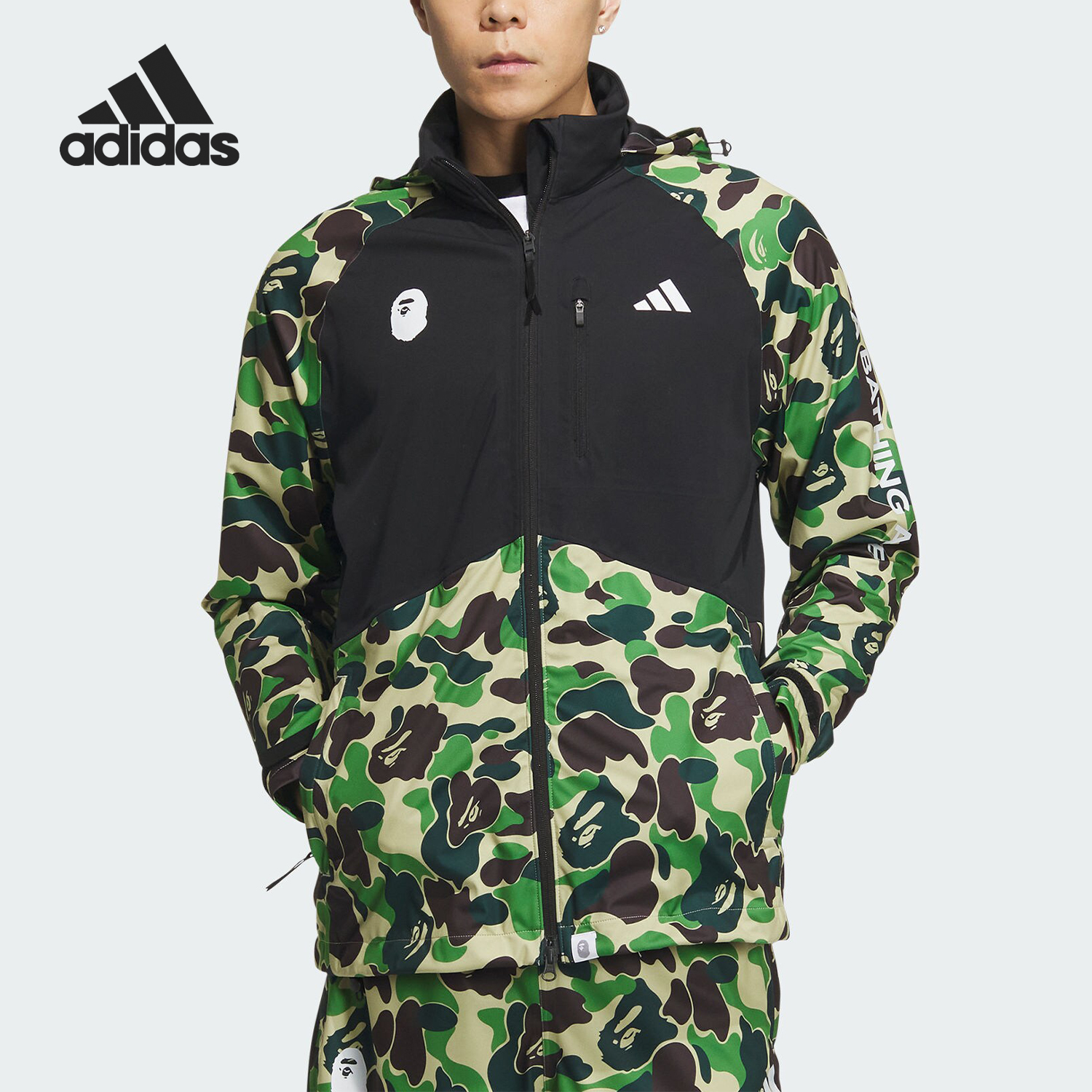 Adidas/阿迪达斯正品JKT G BAPE联名男女抗风夹克外套IQ3679