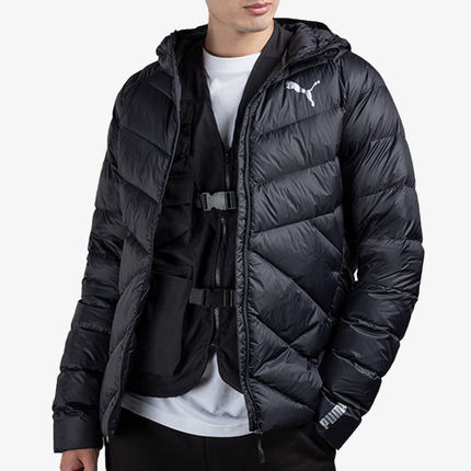 Puma/彪马官方正品男子舒适连帽拉链休闲运动羽绒服 846292-01