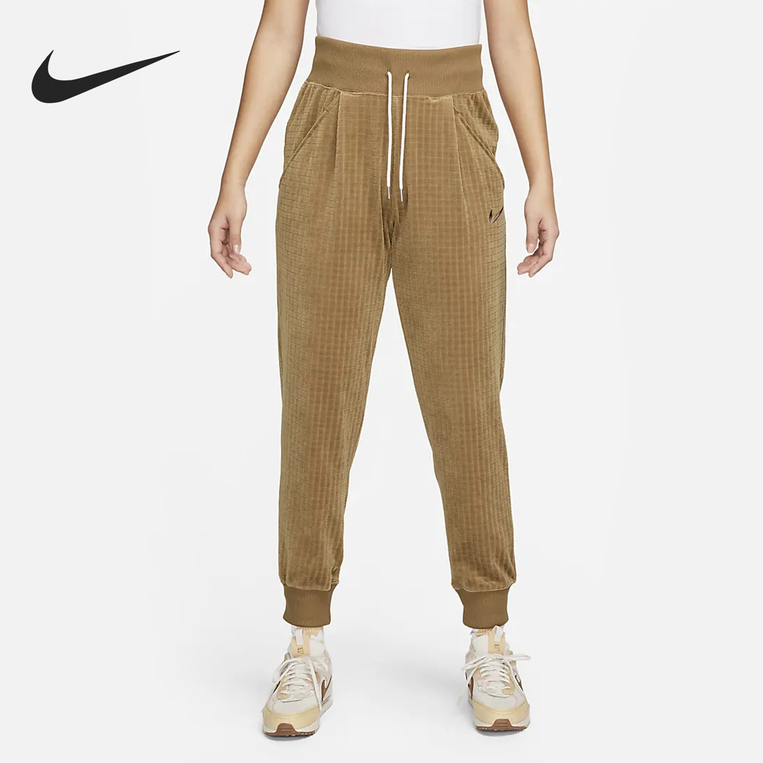 Nike/耐克正品2023新款女子运动健身休闲平绒长裤DV7821-270