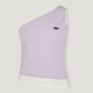 Adidas/阿迪达斯正品三叶草女士单肩经典运动无袖背心T恤KY5697