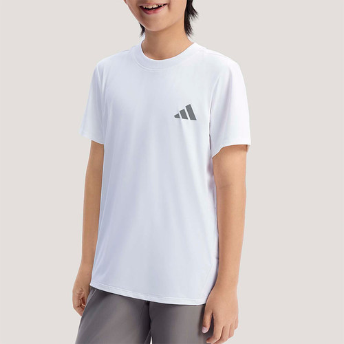 Adidas/阿迪达斯正品2026春季儿童圆领简约亲肤运动休闲T恤KG5982