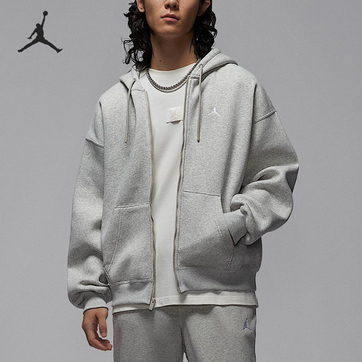 耐克男士连帽耐穿刺绣休闲外套