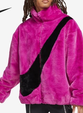 Nike/耐克正品新款女子运动休闲立领毛绒拉链外套CU6558-564