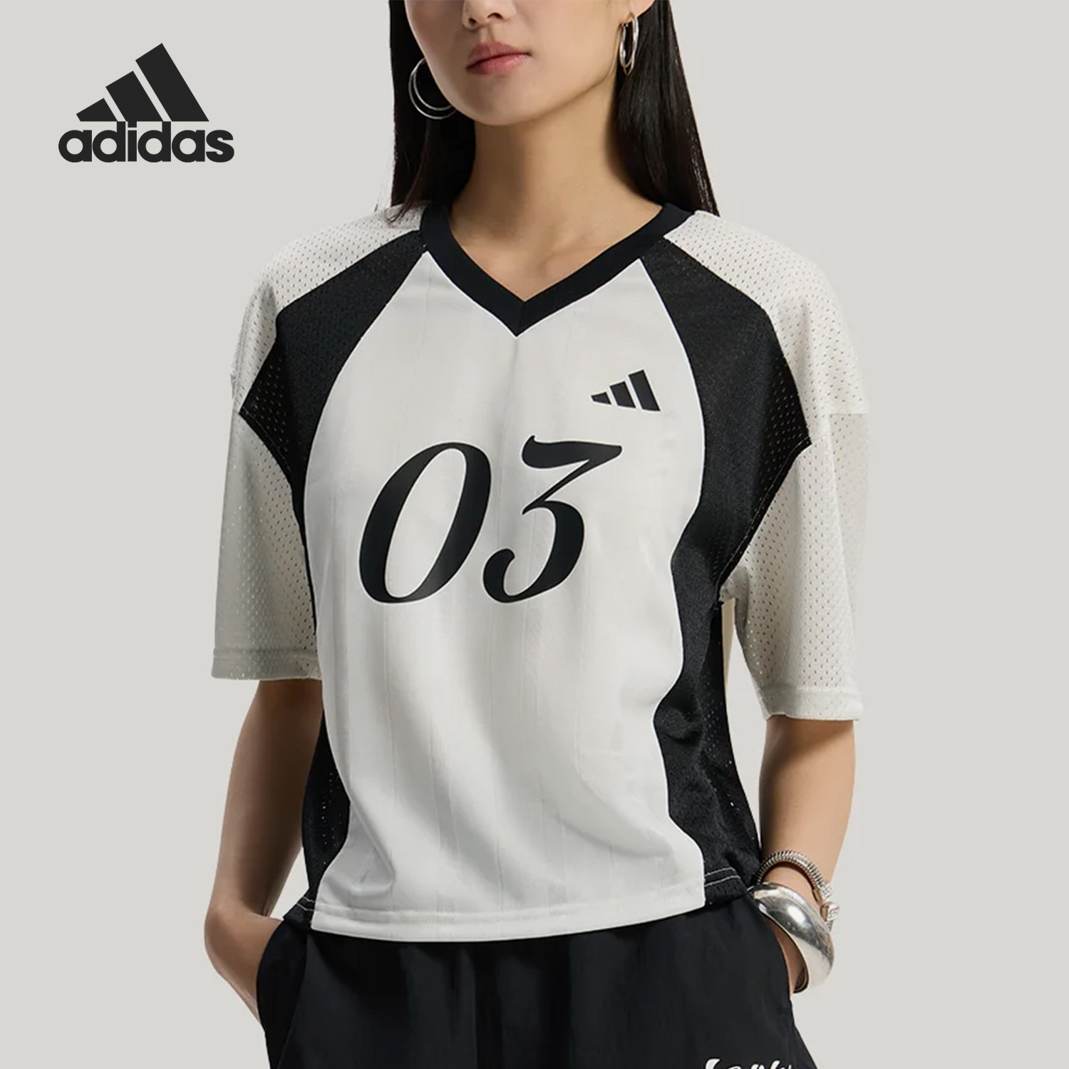 Adidas/阿迪达斯官方正品TIRO新款女黑白球类运动短袖T恤KX0862图片
