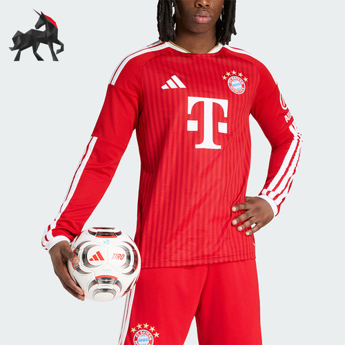 Adidas/阿迪达斯正品FC BAYERN男士足球经典运动长袖球衣JZ3102