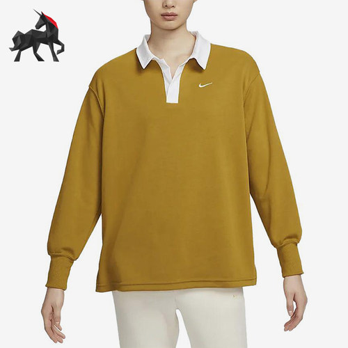 Nike/耐克正品女士时尚舒适翻领休闲宽松长袖T恤FB8721-716