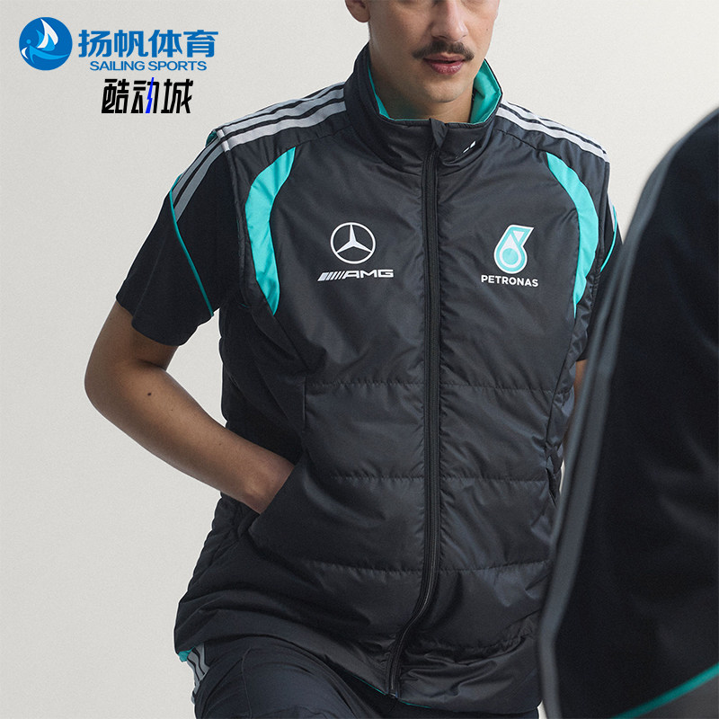 Adidas/阿迪达斯正品新款男黑蓝绿色保暖经典棉马甲背心KE5476