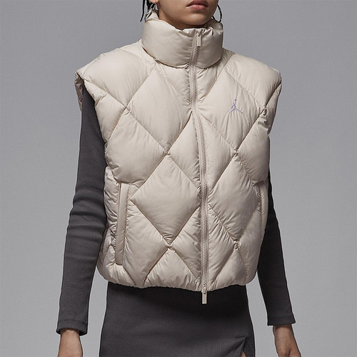 Nike/耐克正品JORDAN女士日常立领保暖耐穿休闲棉马甲HV0414-104