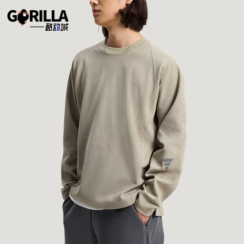 Adidas/阿迪达斯正品2026男士针织透气宽松经典T恤运动长袖KW0111
