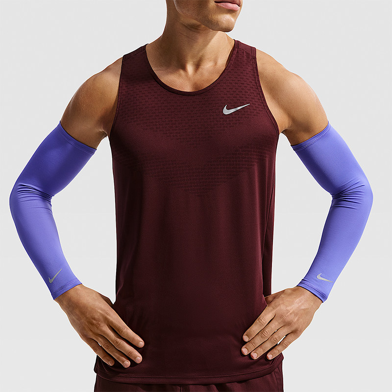 Nike/耐克正品Dri-FIT新款男蓝紫银色跑步经典运动护臂DX7120-502