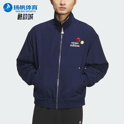 Adidas/阿迪达斯正品三叶草男士日常运动宽松翻领耐穿外套KC0135