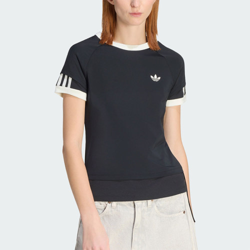 Adidas/阿迪达斯正品三叶草女士透气双层运动修身短袖T恤KW4528
