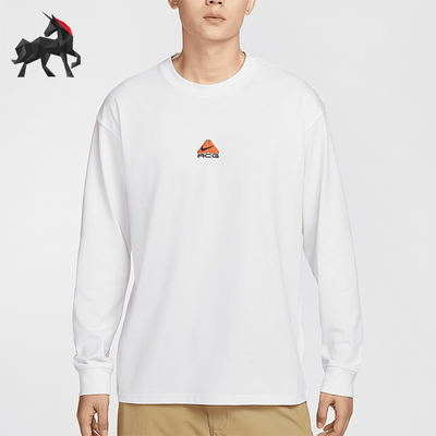 耐克男士刺绣圆领针织长袖T恤