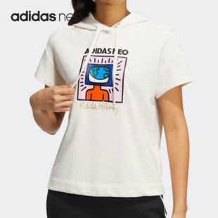 Neo女子短袖 Adidas 新款 当季 连帽卫衣HD7255 阿迪达斯官方正品