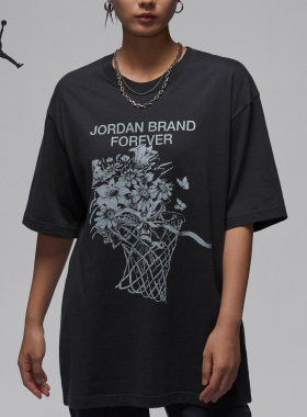 Nike/耐克官方正品Jordan女士休闲印花圆领运动短袖T恤FV7120-045