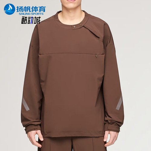 Adidas/阿迪达斯正品男棕色半拉链宽松日常经典休闲卫衣KD3494