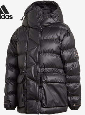 Adidas/阿迪达斯正品SMC 女子二合一连帽防风保暖运动棉服 FU1161