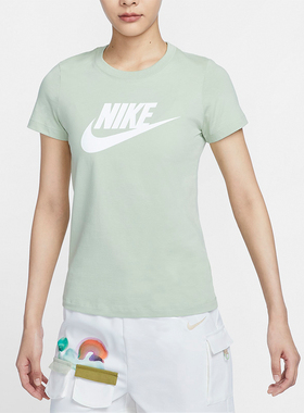 Nike/耐克正品新款女士圆领针织简约短袖T恤休闲百搭DV6095-343