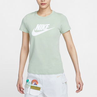 女士圆领针织简约短袖 Nike 耐克正品 新款 343 T恤休闲百搭DV6095