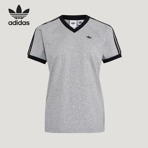 Adidas/阿迪达斯正品三叶草VNECKT-SHIRT新款女经典短袖T恤KU4771