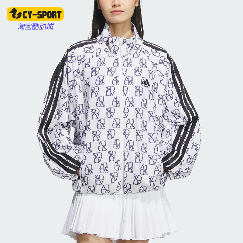 Adidas/阿迪达斯正品新款女士经典复古印花梭织夹克外套JY7702