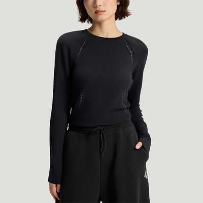 Adidas/阿迪达斯正品2026女士针织运动经典修身弹力长袖T恤KV4860