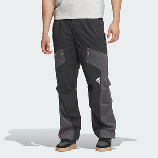 阿迪达斯正品 长裤 新款 拼接运动直筒工装 JM6160 男士 Adidas