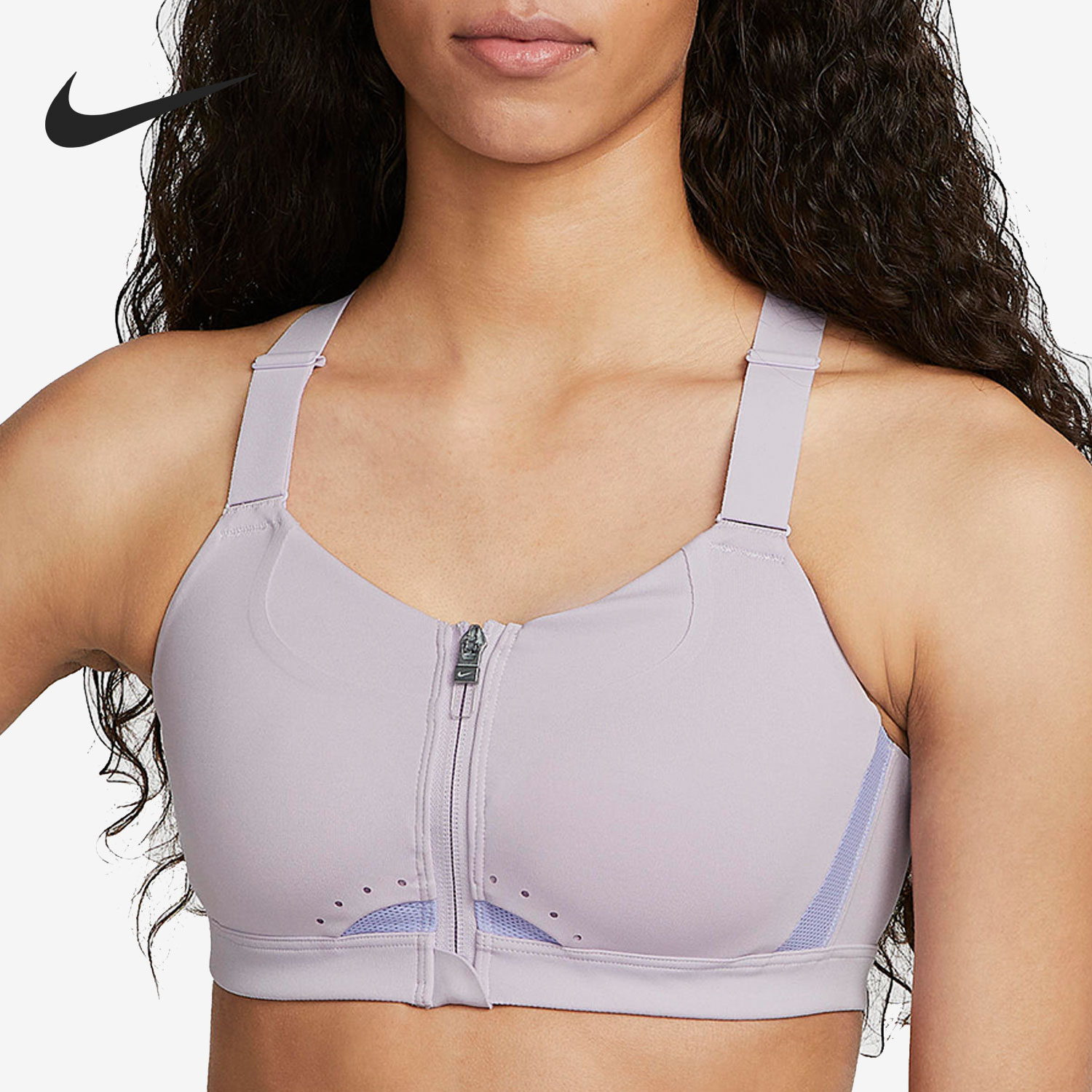 Nike/耐克官方正品新款女浅紫色健身跑步瑜伽运动文胸DD0437-530